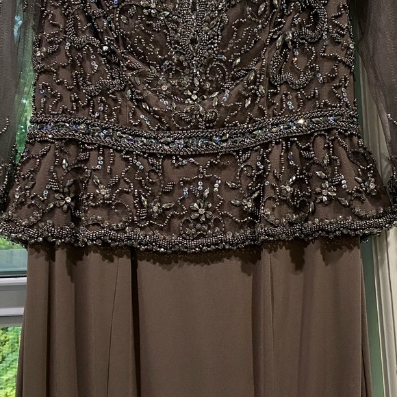 Evonne D by MonCheri 3/4 sleeves beaded long gown - Picture 8 of 10